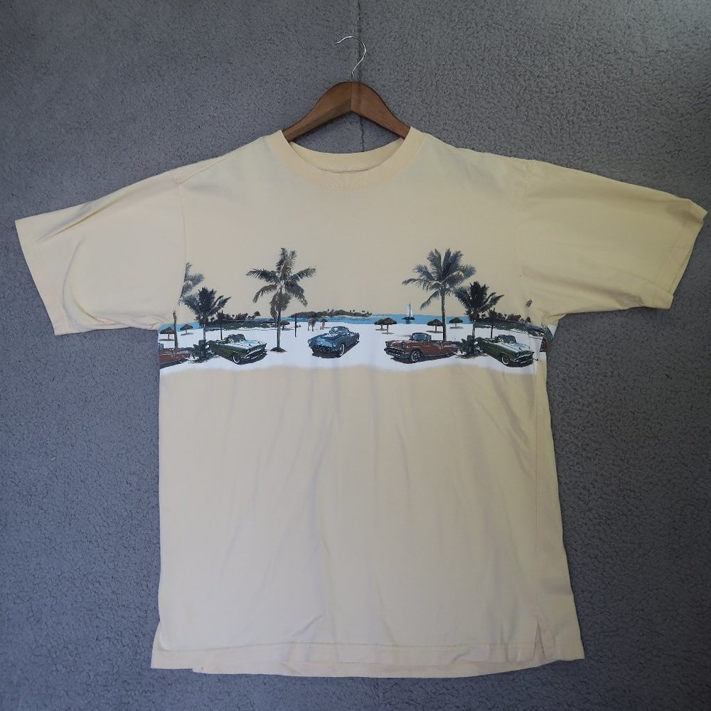 Joe Marlin Vintage Cars Beach Surf Graphic T-Shirt